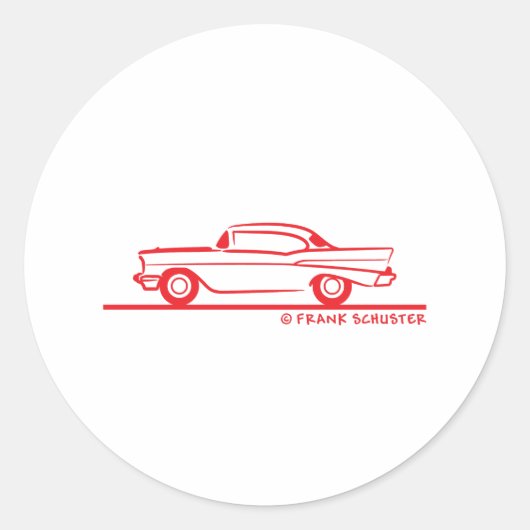 1957 Chevrolet Hardtop Coupe Ronde Sticker (Voorkant)