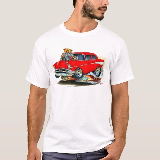 1957 Chevy 150-210 Red Car T-shirt (Voorkant)