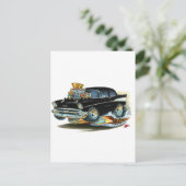 1957 Chevy 150-210 zwarte auto Briefkaart (Staand voorkant)