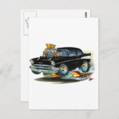 1957 Chevy 150-210 zwarte auto Briefkaart (Voorkant / Achterkant)