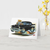 1957 Chevy 150-210 zwarte auto Kaart (Gele Bloem)