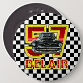 1957 Chevy Bel Air Button. Ronde Button 6,0 Cm (Voorkant /achterkant)