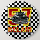 1957 Chevy Bel Air Button. Ronde Button 6,0 Cm (Voorkant)