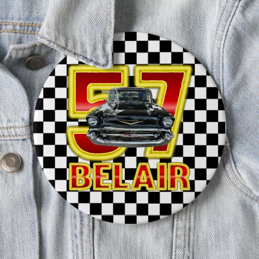 1957 Chevy Bel Air Button. Ronde Button 6,0 Cm (In situ)