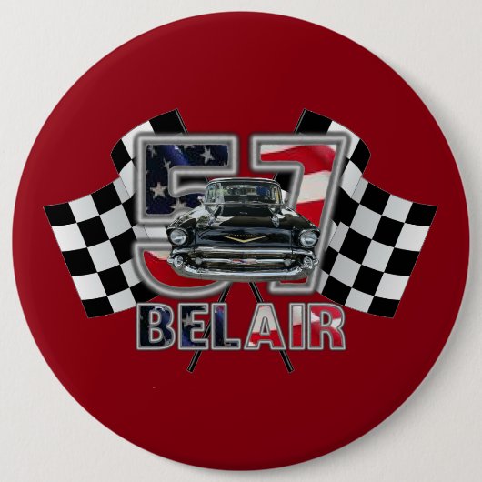 1957 Chevy Bel Air Button. Ronde Button 6,0 Cm (Voorkant)
