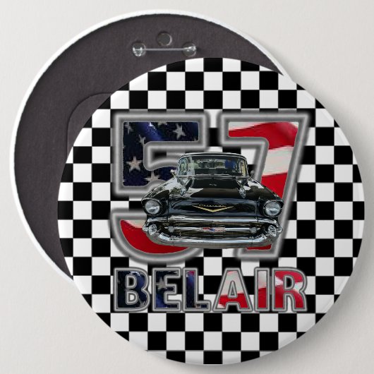 1957 Chevy Bel Air Button. Ronde Button 6,0 Cm (Voorkant /achterkant)