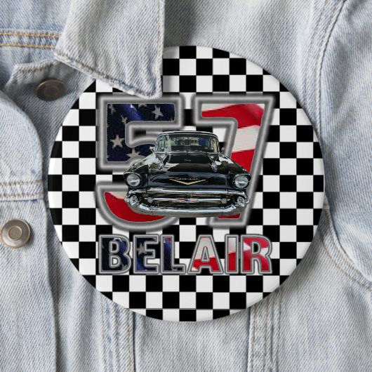 1957 Chevy Bel Air Button. Ronde Button 6,0 Cm (In situ)