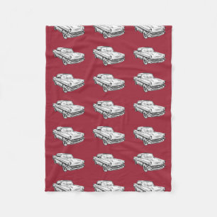1957 Chevy Bel Air Classic Car Illustration Fleece Deken