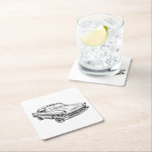 1957 Chevy Bel Air Classic Car Illustration Kartonnen Onderzetters (Insitu)