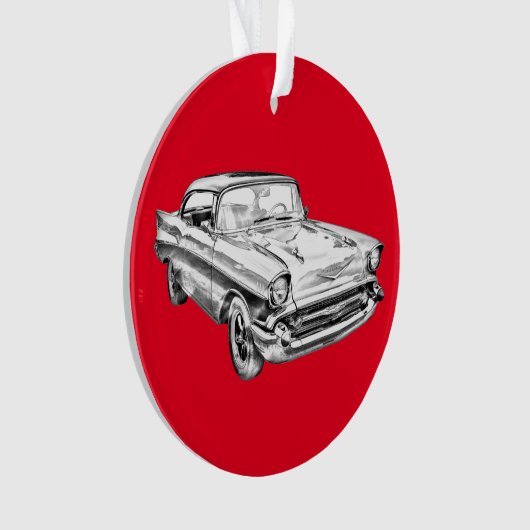 1957 Chevy Bel Air Classic Car Illustration Ornament (voorkant)