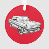 1957 Chevy Bel Air Classic Car Illustration Ornament (achterkant)