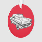1957 Chevy Bel Air Classic Car Illustration Ornament (voorkant)