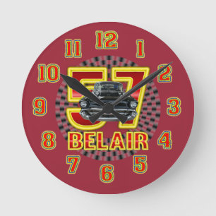 1957 Chevy Bel Air Clock. Ronde Klok