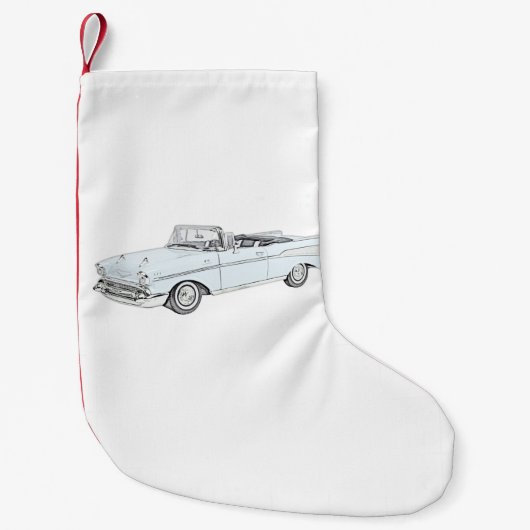 1957 Chevy Bel Air converteerbaar Kleine Kerstsok (Voorkant)