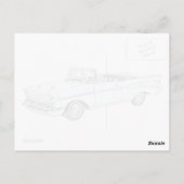 1957 Chevy Bel Air Convertible Baby Blue en White Briefkaart (Achterkant)