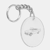 1957 Chevy Bel Air Convertible Tekening Acryl Sleutelhanger (Voorkant Links)