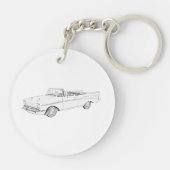 1957 Chevy Bel Air Convertible Tekening Acryl Sleutelhanger (Achterkant)