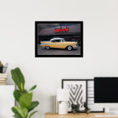 1957 Chevy Bel Air Klassieke auto drive-in Poster (Thuiskantoor)