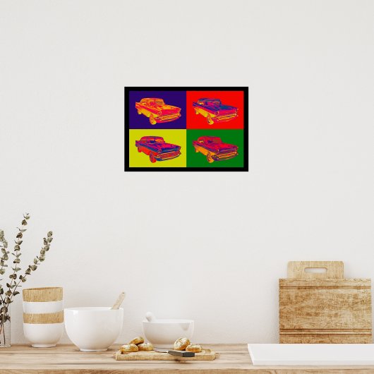 1957 Chevy Bel Air Pop Art Poster (Keuken)