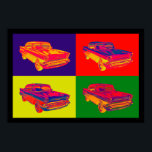 1957 Chevy Bel Air Pop Art Poster<br><div class="desc">Colorful 1957 Chevy Bel Air antiek pop art afbeelding.</div>