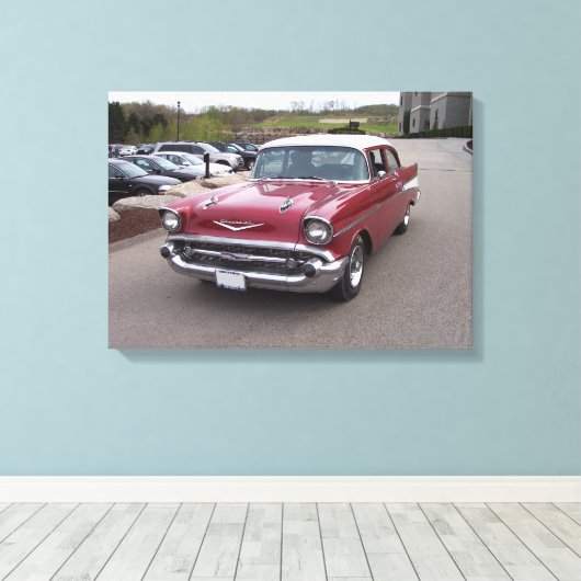 1957 Chevy Bel-Air print (Insitu (Houten vloer))