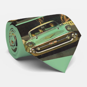1957 Chevy Bel Air print Stropdas