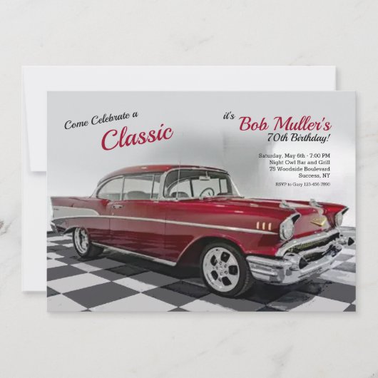 1957 Chevy Bel Air uitnodiging (Voorkant)