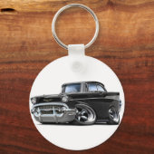 1957 Chevy Belair Black Hot Rod Sleutelhanger (Voorkant)