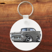 1957 Chevy Belair grijs-witte warme staaf Sleutelhanger (Voorkant)