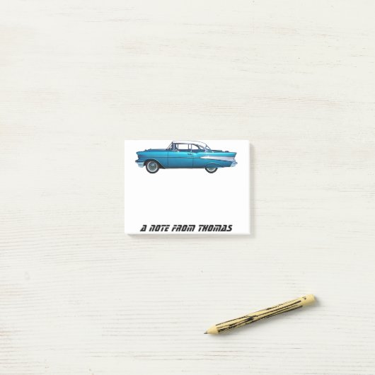 1957 Chevy Chevrolet Bel Air Klassieke auto Post-it® Notes (Op bureau)