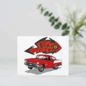 1957 Chevy met grafitti Text Speed Briefkaart (Staand voorkant)