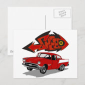  1957 Chevy met grafitti Text Speed Briefkaart (Voorkant / Achterkant)