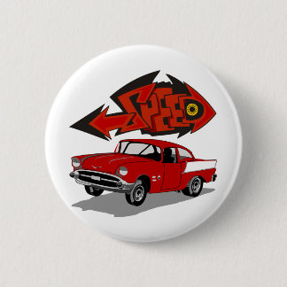  1957 Chevy met grafitti Text Speed Ronde Button 5,7 Cm