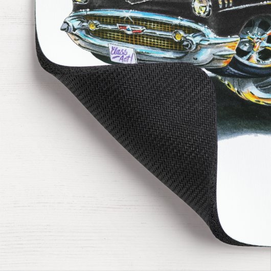 1957 Chevy Nomad Black Car Muismat (Hoek)