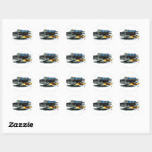 1957 Chevy Nomad Black Car Ronde Sticker (Vel)