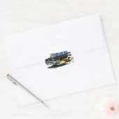 1957 Chevy Nomad Black Car Ronde Sticker (Envelop)