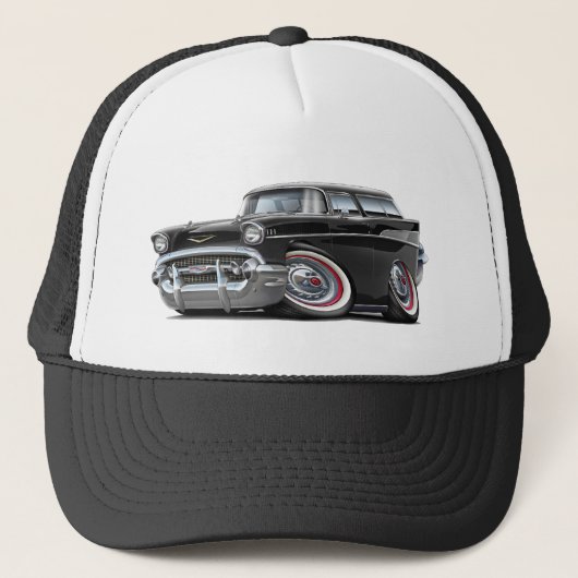 1957 Chevy Nomad Black Car Trucker Pet (Voorkant)