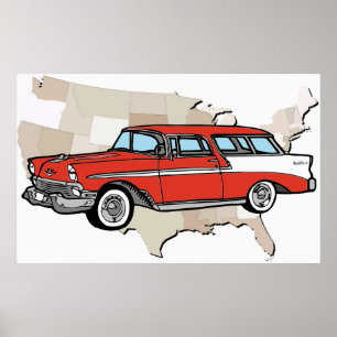 1957 Chevy Nomad Classic Car Poster
