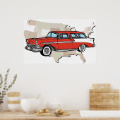  1957 Chevy Nomad Classic Car Poster (Keuken)
