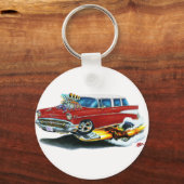 1957 Chevy Nomad Maroon Car Sleutelhanger (Voorkant)