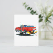 1957 Chevy Nomad Red Car Briefkaart (Staand voorkant)