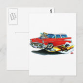 1957 Chevy Nomad Red Car Briefkaart (Voorkant / Achterkant)