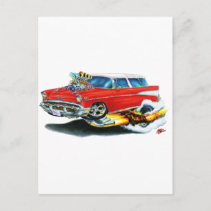1957 Chevy Nomad Red Car Briefkaart