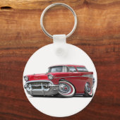 1957 Chevy Nomad Red Car Sleutelhanger (Voorkant)