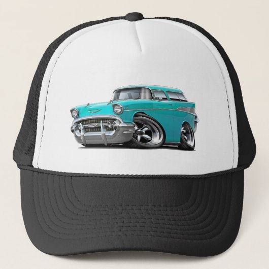 1957 Chevy Nomad Turquoise Hot Rod Trucker Pet (Voorkant)