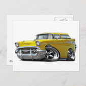1957 Chevy Nomad Yellow Hot Rod Briefkaart (Voorkant / Achterkant)