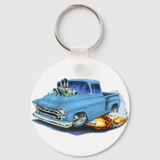 1957 Chevy Pickup Lt Blue Sleutelhanger (Voorkant)