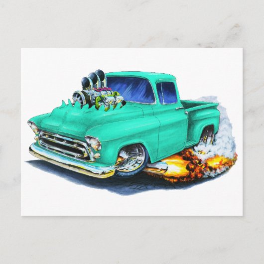 1957 Chevy Pickup Seafoam Green Briefkaart (Voorkant)