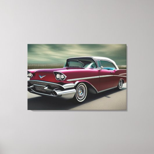 1957 Classic Car Canvas Print (Voorkant)