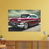 1957 Classic Car Canvas Print (Insitu (Woonkamer))
